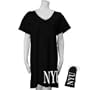 NYU Violets Ladies Black Nightshirt in a Bag