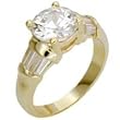 Women's Classic Line Clear Cubic Zirconia Gold Tone Ring, Size: 5-10 Women's Classic Line Clear Cubic Zirconia Gold Tone Ring, Size: 5-10