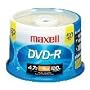 Maxell 16x 4.7 GB DVD-R Spindle (50 Discs)