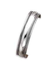 Sterling Silver 14.5mm Antiqued Cuff Bangle Bracelet