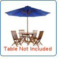 All Things Cedar TU90 Teak Umbrella Blue