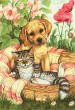 Kitten & Puppy Best Friends Decorative 13" x 18" Garden Banner Flag