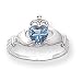 14k White Gold Blue Topaz CZ December Birthstone title=
