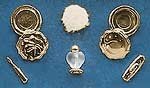 Miniature Chrysnbon Lady's Boudoir Set - Gold