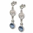 Jimmie Johnson Rhodium Logo Earrings
