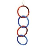 4 Interlocking Hanging Acrylic Circles Bird Toy - 4 14 in. diameter x 16 12 in by A & E CAGE CO.