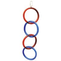 4 Interlocking Hanging Acrylic Circles Bird Toy - 4 14 in. diameter x 16 12 in