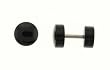 NEON BLACK ACRYLIC FAKE PLUG-16 GAUGE EAR WIRE - 7 MM IN DIAMETER - SOLD AS A PAIR
