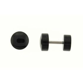 NEON BLACK ACRYLIC FAKE PLUG-16 GAUGE EAR WIRE - 7 MM IN DIAMETER - SOLD AS A PAIR