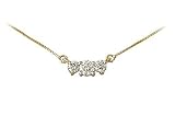 1.00CTW Diamond Three Stone Pendant Necklace 14K Yellow Gold