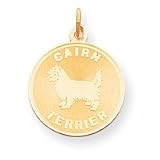 14k Cairn Terrier Disc Charm - Measures 26.3x19.2mm