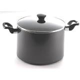 Mirro 47008 Get A Grip Nonstick Oven Safe Dishwasher Safe 8-Quart Stockpot with Glass Lid Cover Cookware Black Discount
