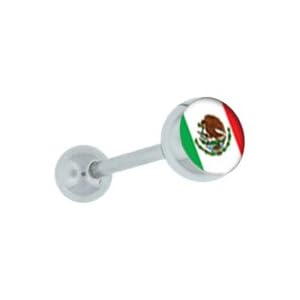 Mexican Flag Logo Tongue Barbell