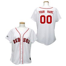 MLB Women's Boston Red Sox Replica Jersey Personalized (White, Large)