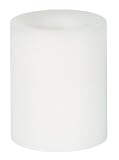 Candle Impressions CA25000WH 4-Inch Vanilla Scented Flameless Round Wax Candle, White