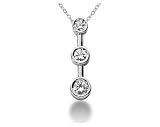 0.25CTW Bezel Set Three Stone Diamond Pendant in Platinum