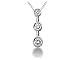 0.25CTW Bezel Set Three Stone Diamond Pendant in 14k White Gold
