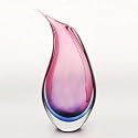 Hand Blown Purple Sommerso Teardrop Art Glass Vase 16" tall