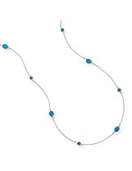 46" Multishape Synthetic Blue Opal Necklace