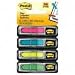 Post-it� Durable IndexTabs, 1 Inch, Ideal For Binders and File Folders, Assorted Bright Colors, 66 per Dispenser