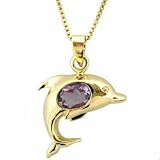 Amethyst and Dolphin Pendant