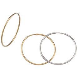 14K Yellow Gold Round Endless Hoop Earring