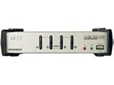 ATEN 4-Port USB 2.0 KVMP Switch with Audio Support and Cables CS1734B (Silver)