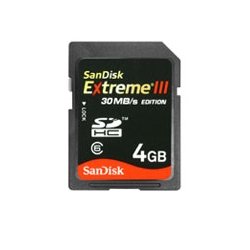 SanDisk Extreme III SDHC 4GB Card