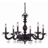 Crystorama 5226 Antique White Finish w/ Amber Murano Crystal Drops Abbie 6 Light Crystal Chandelier