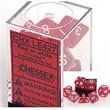 Chessex Dice: Polyhedral 7-Die Frosted Dice Set - Red w/white (Limited Edition)
