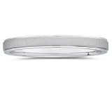 3 mm Brushed Center Comfort-Fit Women's Wedding Band in 14k White Gold