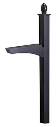 Architectural Mailboxes Coronado In-ground Decorative Mailbox Post, Black
