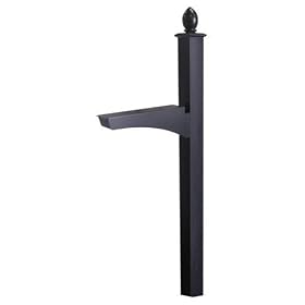 Architectural Mailboxes Coronado In-ground Decorative Mailbox Post, Black