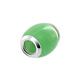 0.5 inch Long Green Jade Sterling Silver Slide Pendant Slide