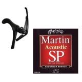 Martin MSP4100 Light SP Acoustic Guitar Strings with BONUS Capo