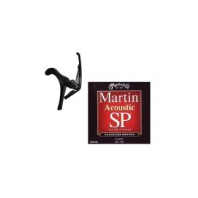 Martin MSP4100 Light SP Acoustic Guitar Strings with BONUS Capo