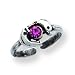 Sterling Silver Antiqued Pink CZ (Cubic Zirconia) Dolphin Toe Ring