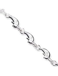 Sterling Silver Dolphins Bracelet QA38-7"