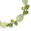 Sterling Silver Green Jade/Green Crystal/Peridot Necklace - 17 Inch