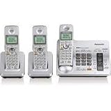Panasonic KX TG6073S - Cordless phone w/ call waiting caller ID & answering system - 5.8 GHz - silver + 2 additional handset(s)