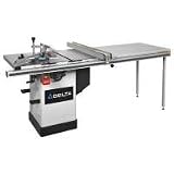 DELTA 36-750B Left Tilt Hybrid Saw 1-3/4HP Motor w/ 50 inch Biesemeyer Fence, Tableboard and Heavy-Duty Miter Gauge