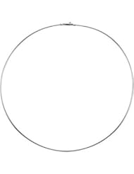Round Omega Chain 18K Gold White Ch575 17 Inch