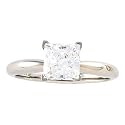 GIA Certified, 1/2 Ct Princess-Cut Diamond (H/VS2) Platinum Engagement Ring
