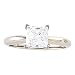 GIA Certified, 1/2 Ct Princess-Cut Diamond (H/VS2) Platinum Engagement Ring
