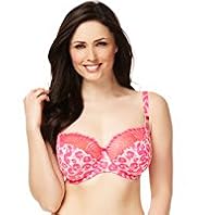 Watercolour Print Non-Padded Balcony DD-G Bra