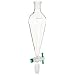 Chemglass CG-1750-03 Glass Squibb Style Separatory Funnel, with 4mm PTFE Stopcock, 250mL Capacity, 24/40 Joint