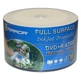 50 x Mirror White Full Face Inkjet Printable DVD+R - 16x - 4.7Gb