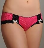honeydew Swiss Dot Rayon Boyshort Panty (438) XL/Hot Pink/Cream