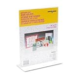 Deflect-O Classic Image Stand-Up Double-Sided Plastic Sign Holder, 8-1/2W X 11H, Clear (DEF69201)