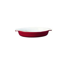 Emile Henry 8-1/2-Inch Oval Au Gratin Cerise Red